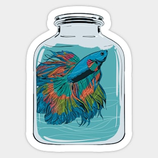 Betta Fish In The Bottle Sticker